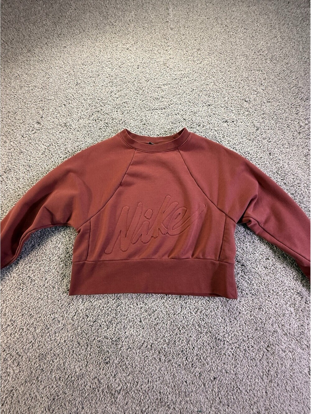 Nike Women’s Sweatshirt Oversized Cropped XS Mulberry Brown